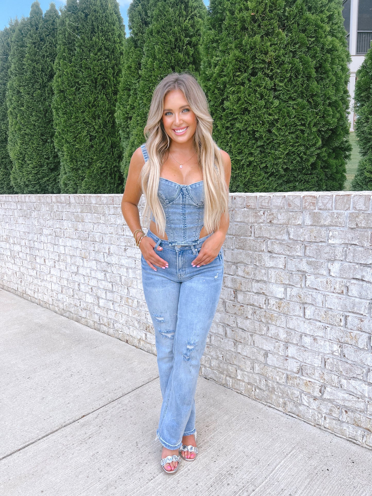 Denim Corset Top