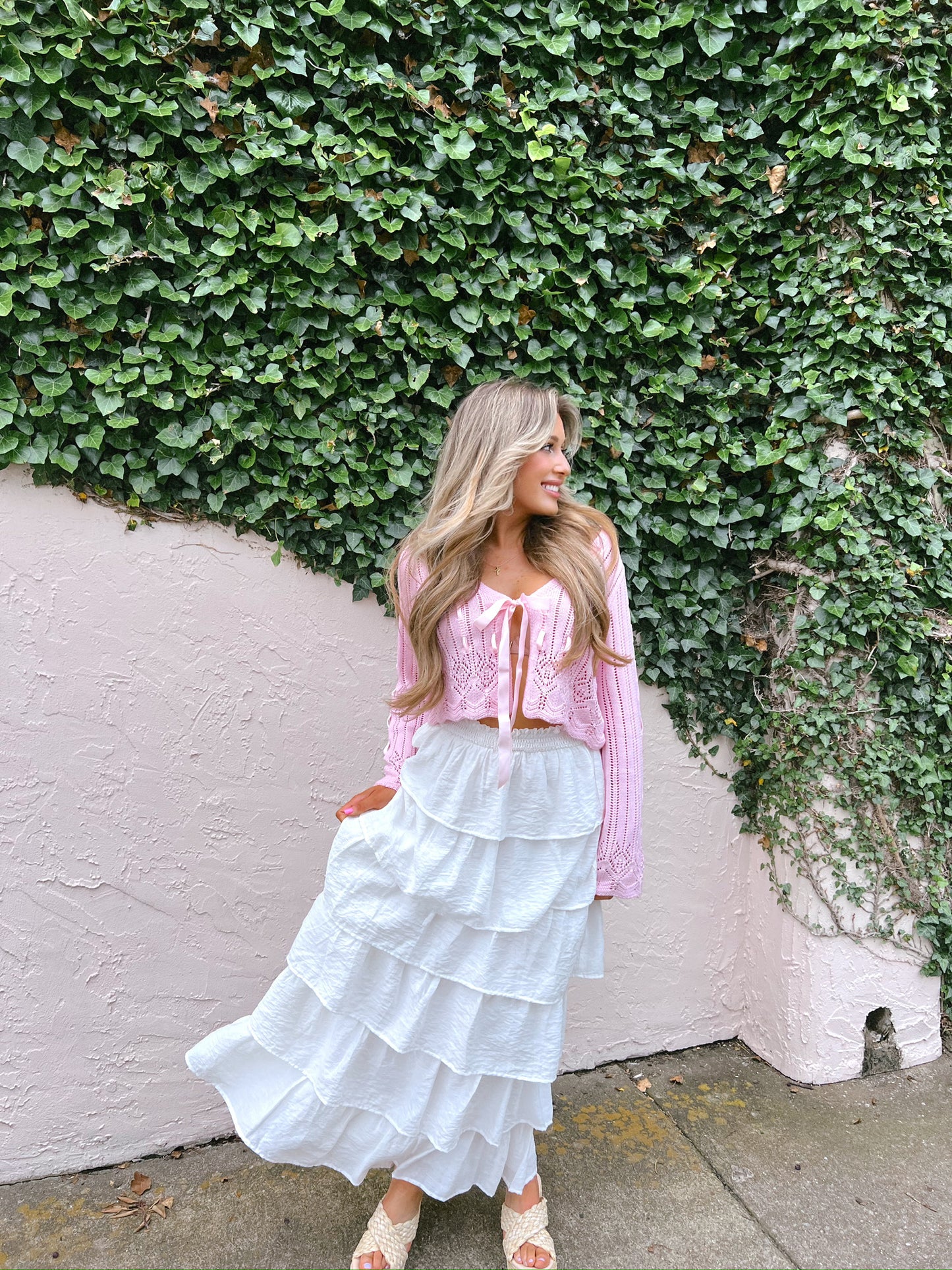 Pink bow cardigan