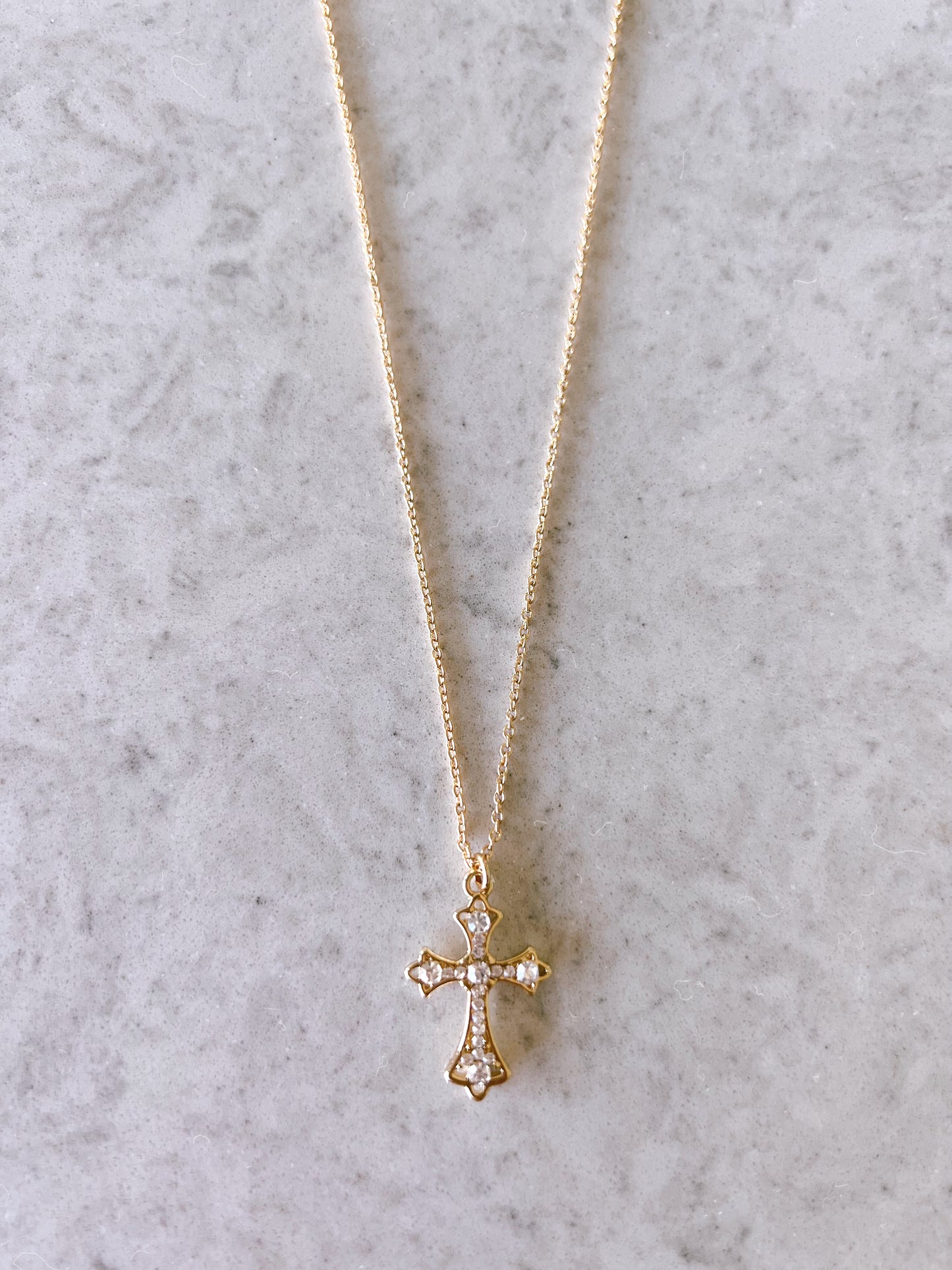 Gold cross necklace