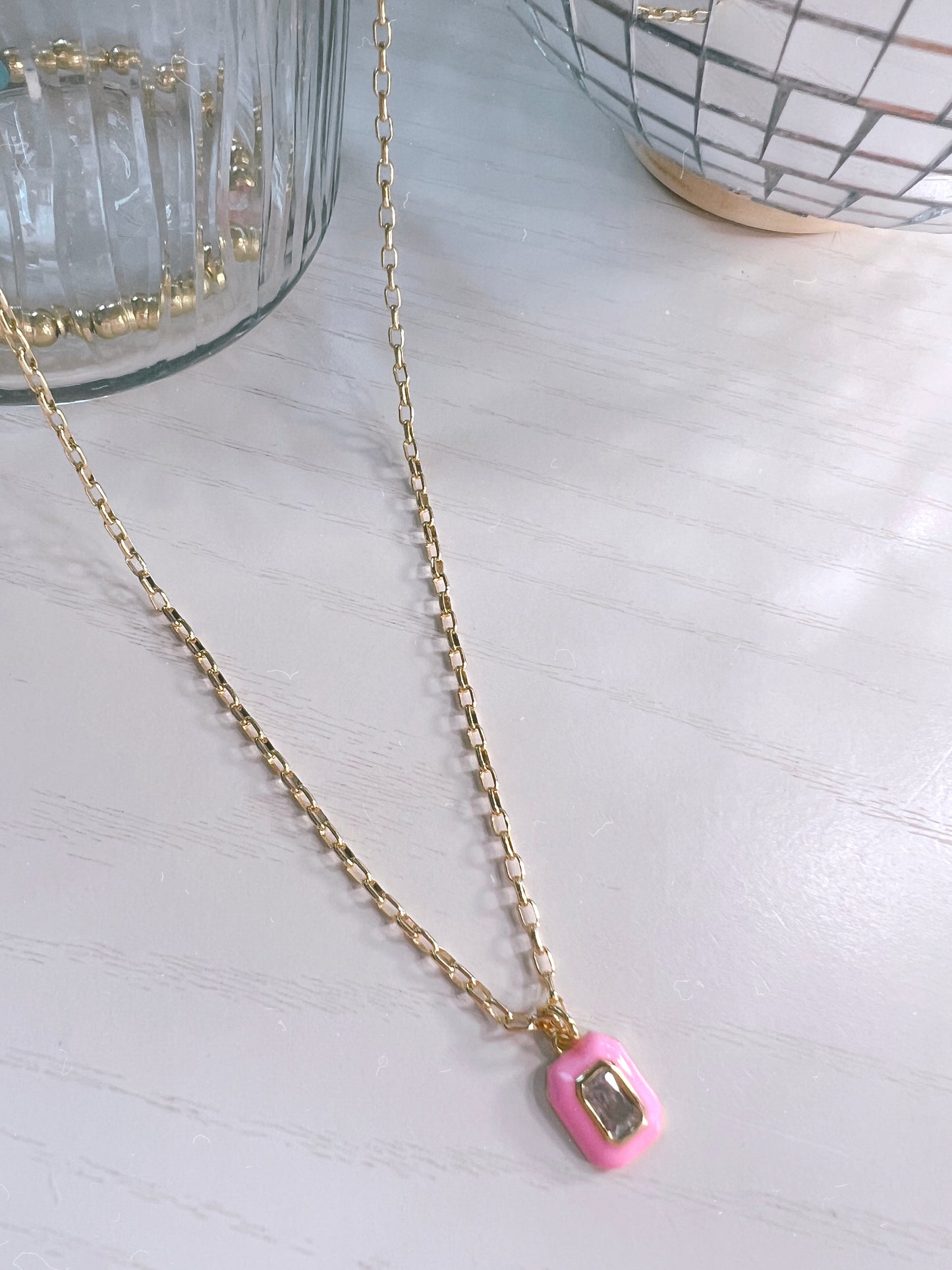 PINK diamond necklace